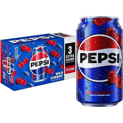 Pepsi Wild Cherry Soda 15 Pack Cans, 15 cans / 12 fl oz 355Ml American Sod Pepsi Wild Cherry Soda 15 Pack Cans, 15 cans / 12 fl oz 355Ml American Sod