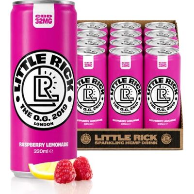 Little Rick Raspberry Lemonade, Full Spectrum CBD Drink 32mg 330ml, Pack of 12 Sparkling Berry Citrus Beverage Alcohol Free Drink with Natural Flavourings & Fruit Juice, Low Calorie Little Rick Raspberry Lemonade, Full Spectrum CBD Drink 32mg 330ml, Pack of 12 Sparkling Berry Citrus Beverage Alcohol Free Drink with Natural Flavourings & Fruit Juice, Low Calorie