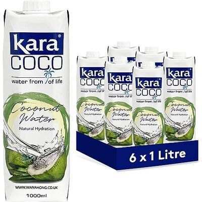 Pick N Save Kara Pure Coconut Water 6 x 1-Litre, Replenishing Refreshment for Natural Hydration, Coconut Taste, Packed With Electrolytes, Gluten Free, Full Of Vitamin C Pick N Save Kara Pure Coconut Water 6 x 1-Litre, Replenishing Refreshment for Natural Hydration, Coconut Taste, Packed With Electrolytes, Gluten Free, Full Of Vitamin C