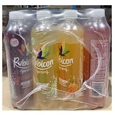 Rubicon Sparkling Spring Sugar Free with Low Calories Orange & Mango / Black Cherry Raspberry / Lemon & Lime / Strawberry & Kiwi Fruit Juice 500ml Variety Mutli Pack of 16 Rubicon Sparkling Spring Sugar Free with Low Calories Orange & Mango / Black Cherry Raspberry / Lemon & Lime / Strawberry & Kiwi Fruit Juice 500ml Variety Mutli Pack of 16