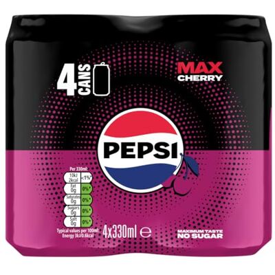 Pepsi Max Cherry 4 x 330ml Pepsi Max Cherry 4 x 330ml