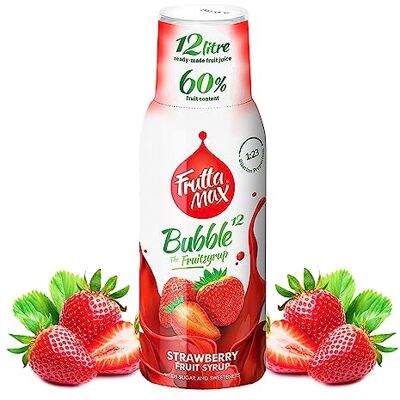 FruttaMax Strawberry Syrup Less Sugar 60% Real Fruit Concentrate Suitable for soda Machine 500ml FruttaMax Strawberry Syrup Less Sugar 60% Real Fruit Concentrate Suitable for soda Machine 500ml