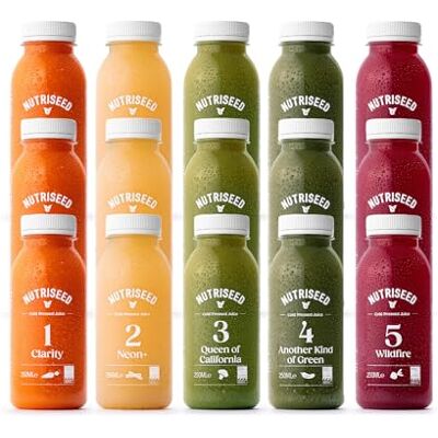 Nutriseed 3 Day Juice Cleanse (15 x 250ml), Fresh Cold Pressed Juice Nothing Added But Whole Juice, Nutrient Rich, 100% Natural, Raw Vegetables & Fruits, Weight Management & Detox Cleanse Juice Nutriseed 3 Day Juice Cleanse (15 x 250ml), Fresh Cold Pressed Juice Nothing Added But Whole Juice, Nutrient Rich, 100% Natural, Raw Vegetables & Fruits, Weight Management & Detox Cleanse Juice