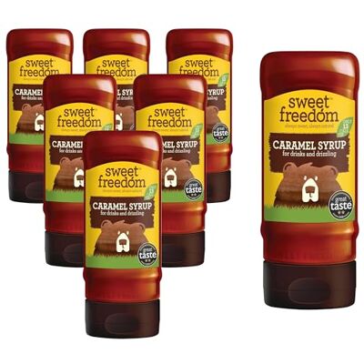 Sweet Freedom Caramel Syrup 350 g – Vegan Drizzle for Coffee and Pancakes, Naturally Sweetened with Fruits, Only 13 Kcal Per Teaspoon (Pack of 6) Sweet Freedom Caramel Syrup 350 g – Vegan Drizzle for Coffee and Pancakes, Naturally Sweetened with Fruits, Only 13 Kcal Per Teaspoon (Pack of 6)