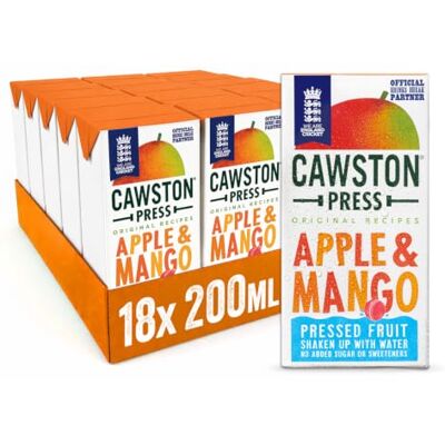 Cawston Press Fruit Water Kids Drink Pressed Apple & Mango Flavoured Water 200ml x 18 Pack Mango & Apple Juice Cartons School Approved – No Added Sugar – Vegan Ideal for Kids Lunchbox Cawston Press Fruit Water Kids Drink Pressed Apple & Mango Flavoured Water 200ml x 18 Pack Mango & Apple Juice Cartons School Approved – No Added Sugar – Vegan Ideal for Kids Lunchbox