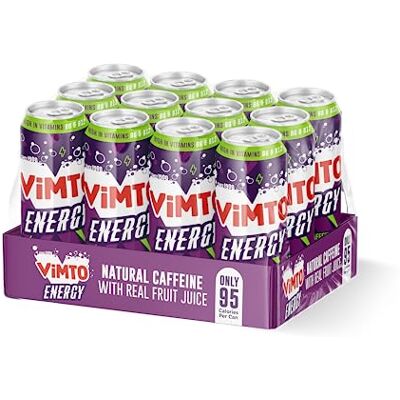Vimto Energy Drink – Original Flavour – Natural Caffeine & B Vitamins – 12 x 500ml Cans – HFSS Compliant Fruity Energy Boost, Sparkling Juice Drink Vimto Energy Drink – Original Flavour – Natural Caffeine & B Vitamins – 12 x 500ml Cans – HFSS Compliant Fruity Energy Boost, Sparkling Juice Drink