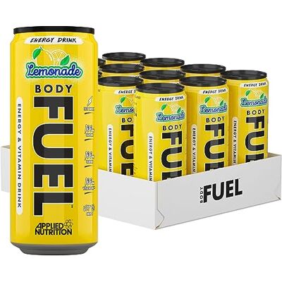 Applied Nutrition BodyFuel Energy & Vitamins Drink Fast Energy, Energy Drink, Sugar Free with Caffeine (Pack of 12 Cans x 330ml) (Lemonade) Applied Nutrition BodyFuel Energy & Vitamins Drink Fast Energy, Energy Drink, Sugar Free with Caffeine (Pack of 12 Cans x 330ml) (Lemonade)