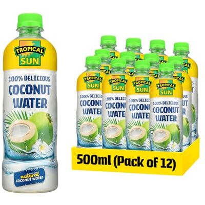 Sun 100% Delicious Coconut Water for Instant Refreshment – 500 millilitres (Pack of 12) – Free from Artificial additives Sun 100% Delicious Coconut Water for Instant Refreshment – 500 millilitres (Pack of 12) – Free from Artificial additives