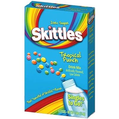 Skittles Drink Mix Tropical Punch Zero Sugar Singles To Go 15.4g Skittles Drink Mix Tropical Punch Zero Sugar Singles To Go 15.4g