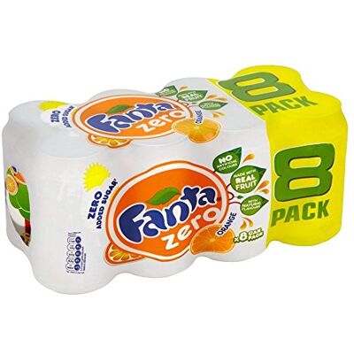 Fanta Orange Zero Added Sugar (8x330ml) Pack of 2 Fanta Orange Zero Added Sugar (8x330ml) Pack of 2