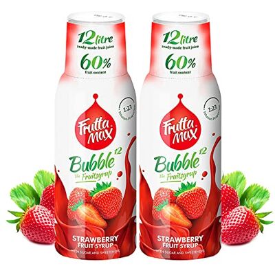 FruttaMax 2 Pack Strawberry Syrup Less Sugar 60% Real Fruit Concentrate Suitable for soda Machine 2x500ml FruttaMax 2 Pack Strawberry Syrup Less Sugar 60% Real Fruit Concentrate Suitable for soda Machine 2x500ml