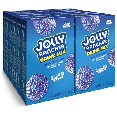 SINGLES TO GO! Jolly Rancher Rancher Singles To Go Water Drink Mix, Blue Raspberry, 12 Boxes With 6 Packets Each, 72 Total Servings SINGLES TO GO! Jolly Rancher Rancher Singles To Go Water Drink Mix, Blue Raspberry, 12 Boxes With 6 Packets Each, 72 Total Servings