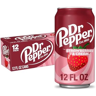 Dr Pepper Strawberries and Cream Soda, 12 fl oz cans, 12 Pack Dr Pepper Strawberries and Cream Soda, 12 fl oz cans, 12 Pack