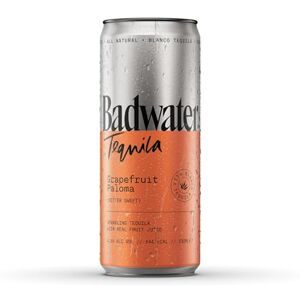 BADWATER Tequila Grapefruit Paloma RTD, 12x 330ml, 4.5% ABV. Sparkling Tequila with Real Fruit Juice With Blanco Tequila BADWATER Tequila Grapefruit Paloma RTD, 12x 330ml, 4.5% ABV. Sparkling Tequila with Real Fruit Juice With Blanco Tequila