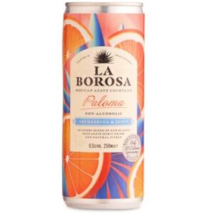 La Borosa Paloma Cocktails Ready-to-Serve Non-Alcoholic Tequila Alternative, 12 x 250ml (12 pack) La Borosa Paloma Cocktails Ready-to-Serve Non-Alcoholic Tequila Alternative, 12 x 250ml (12 pack)