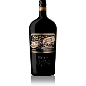 Black Bottle Original Blended Scotch Whisky 40% ABV 1L Peated Whisky With Notes of Honey Optimal for mixing Blend the Rules Black Bottle Original Blended Scotch Whisky 40% ABV 1L Peated Whisky With Notes of Honey Optimal for mixing Blend the Rules