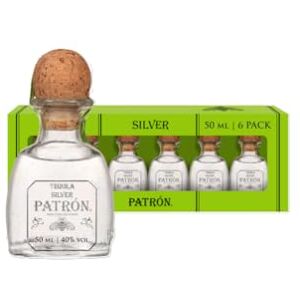 Patrón Silver Premium Tequila, 40% ABV, 6 x 5 cl / 50 ml, Made from the Finest 100% Weber Blue Agave, Handcrafted in Small Batches in Mexico Patrón Silver Premium Tequila, 40% ABV, 6 x 5 cl / 50 ml, Made from the Finest 100% Weber Blue Agave, Handcrafted in Small Batches in Mexico