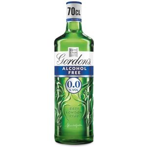 Gordon's Alcohol Free Spirit 0% Vol 70cl Created With The Gin Botanicals Used In London Dry Piny Juniper Character For A Non Alcoholic Gin & Tonic Gordon's Alcohol Free Spirit 0% Vol 70cl Created With The Gin Botanicals Used In London Dry Piny Juniper Character For A Non Alcoholic Gin & Tonic