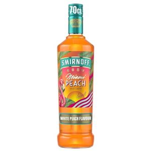 Smirnoff Miami Peach 35% vol 70cl Juicy Peach & Citrus Flavours Coral-coloured Perfect for Brunches & BBQs Smirnoff Miami Peach 35% vol 70cl Juicy Peach & Citrus Flavours Coral-coloured Perfect for Brunches & BBQs