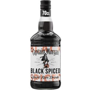 Captain Morgan Black Spiced Spirit Drink with Caribbean Rum 40% vol 70cl Aged in Oak Barrels Notes of Caramel Vanilla & Black Cherry Enjoy in Drinks or a Cocktail Captain Morgan Black Spiced Spirit Drink with Caribbean Rum 40% vol 70cl Aged in Oak Barrels Notes of Caramel Vanilla & Black Cherry Enjoy in Drinks or a Cocktail