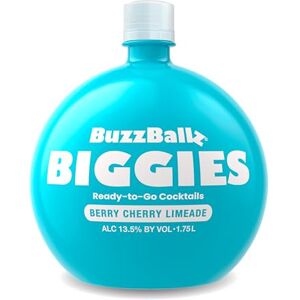 BuzzBallz Biggies Berry Cherry Limeade, Ready to Drink Berry Cocktail, 13.5% ABV, 1.75l, Ideal for Parties, Pre Mixed Cocktail Made from Vodka, Cherry, Blue Raspberry & Lime BuzzBallz Biggies Berry Cherry Limeade, Ready to Drink Berry Cocktail, 13.5% ABV, 1.75l, Ideal for Parties, Pre Mixed Cocktail Made from Vodka, Cherry, Blue Raspberry & Lime