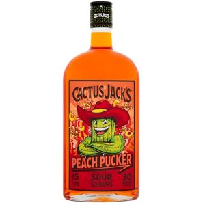 Cactus Jack's Peach Pucker flavour sour schnapps liqueur made for shots, mixed alcoholic drinks and cocktails 700ml 15% ABV Cactus Jack's Peach Pucker flavour sour schnapps liqueur made for shots, mixed alcoholic drinks and cocktails 700ml 15% ABV