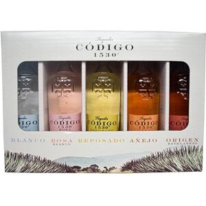 CÓDIGO 1530 Ultra-Premium Tequila Gift Set (Blanco, Rosa Blanco, Reposado, Añejo, Origen (Extra Añejo)), Award-winning, 100% Blue Weber Agave, 5 x 50ml, 40% ABV CÓDIGO 1530 Ultra-Premium Tequila Gift Set (Blanco, Rosa Blanco, Reposado, Añejo, Origen (Extra Añejo)), Award-winning, 100% Blue Weber Agave, 5 x 50ml, 40% ABV