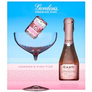BEAMS INTERNATIONAL Gordon's Pink Gin Gift Set Includes Gordon's Gin 5cl Alchol Minature, Canti Rose Prosecco D.O.C & Glass, Birthday, Christmas Alcohol, Prosecco Gifts for Women BEAMS INTERNATIONAL Gordon's Pink Gin Gift Set Includes Gordon's Gin 5cl Alchol Minature, Canti Rose Prosecco D.O.C & Glass, Birthday, Christmas Alcohol, Prosecco Gifts for Women