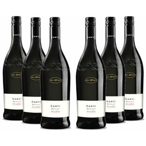 Canti Merlot Terre Siciliane I.G.T., Sicilian Italian Red Dry Wine 13%, Round Flavor with a Fruity Taste and Dark Chocolate Notes, 6x750 ml Canti Merlot Terre Siciliane I.G.T., Sicilian Italian Red Dry Wine 13%, Round Flavor with a Fruity Taste and Dark Chocolate Notes, 6x750 ml