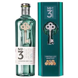 No.3 London Dry Gin With Gift Box, Voted Best Gin in The World 4 Times, Great For Cocktails Including Martini, Cocktail Mixer for Negroni, 46% ABV,70cl No.3 London Dry Gin With Gift Box, Voted Best Gin in The World 4 Times, Great For Cocktails Including Martini, Cocktail Mixer for Negroni, 46% ABV,70cl