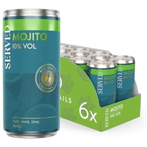 SERVED Mojito 200ml, 10% ABV, Premium Quality, Bar Strength, Pre-Mixed & Ready To Drink, 6 x 200ml Cans SERVED Mojito 200ml, 10% ABV, Premium Quality, Bar Strength, Pre-Mixed & Ready To Drink, 6 x 200ml Cans