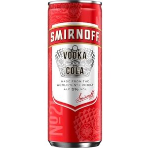 Smirnoff Red Label Vodka and Cola 5% vol 12 x 250ml No. 21 Vodka Mixed with Cola Serve Chilled Packaging May Vary Smirnoff Red Label Vodka and Cola 5% vol 12 x 250ml No. 21 Vodka Mixed with Cola Serve Chilled Packaging May Vary