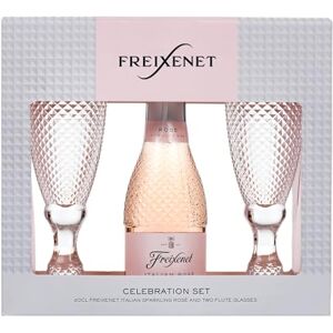 Blue Tree Freixenet Extra Dry Sparkling Rose Prosecco, 200ml Celebration Set, 11% ABV with 2 Cut Glass Flutes, Gift for Mother's Day, Birthdays and Christmas, by Gifts Blue Tree Freixenet Extra Dry Sparkling Rose Prosecco, 200ml Celebration Set, 11% ABV with 2 Cut Glass Flutes, Gift for Mother's Day, Birthdays and Christmas, by Gifts