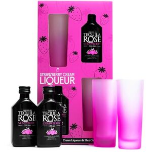 BEAMS INTERNATIONAL Tequila Rose Gift Set Tequila Rose Strawberry Cream Liqueur 2x 5cl and 2x Shot Glasses Miniature Alcohol Bottles, Birthday Gifts for Women, Men, Alcohol Gift Set for Her, Him, Stocking, Christmas BEAMS INTERNATIONAL Tequila Rose Gift Set Tequila Rose Strawberry Cream Liqueur 2x 5cl and 2x Shot Glasses Miniature Alcohol Bottles, Birthday Gifts for Women, Men, Alcohol Gift Set for Her, Him, Stocking, Christmas