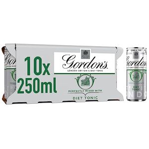Gordon's London Dry Gin & Diet Tonic - 5% vol - 10 x 250ml Can - Gin & Tonic Gordon's London Dry Gin & Diet Tonic - 5% vol - 10 x 250ml Can - Gin & Tonic