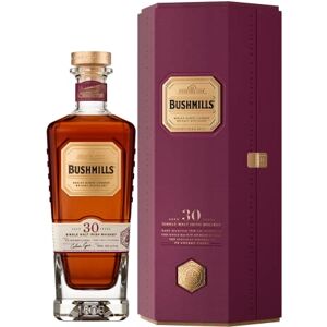 Bushmills 30 Year Old Single Malt Irish Whiskey 46% ABV 70cl Award-Winning Rare Irish Single Malt Rich Honey, Dried Fruit & Oak Spice Notes Whiskey Gift Bushmills 30 Year Old Single Malt Irish Whiskey 46% ABV 70cl Award-Winning Rare Irish Single Malt Rich Honey, Dried Fruit & Oak Spice Notes Whiskey Gift