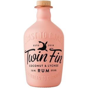TWIN FIN Coconut & Lychee Rum Caribbean Rum Blended in Cornwall Sweet Tropical Aromas & Smooth Finish Pair with Lemonade or Soda Summer Cocktails 38% vol 70cl TWIN FIN Coconut & Lychee Rum Caribbean Rum Blended in Cornwall Sweet Tropical Aromas & Smooth Finish Pair with Lemonade or Soda Summer Cocktails 38% vol 70cl