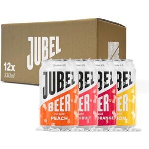 Jubel Mixed Case (3 Peach, 3 Blood Orange, 3 Grapefruit, 3 Lemon) Award Winning Gluten Free Beer Vegan, Low Calorie & Low Sugar Dangerously Refreshing Fruit Lager 4% ABV Jubel Mixed Case (3 Peach, 3 Blood Orange, 3 Grapefruit, 3 Lemon) Award Winning Gluten Free Beer Vegan, Low Calorie & Low Sugar Dangerously Refreshing Fruit Lager 4% ABV