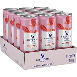 Grey Goose Essences Vodka Spritz, Strawberry & Lemongrass, 4.5% ABV, 12 x 25cl / 250ml, Ready-To-Drink Pre-Mixed Cocktail Can, Made with Vodka & Natural Flavours Grey Goose Essences Vodka Spritz, Strawberry & Lemongrass, 4.5% ABV, 12 x 25cl / 250ml, Ready-To-Drink Pre-Mixed Cocktail Can, Made with Vodka & Natural Flavours
