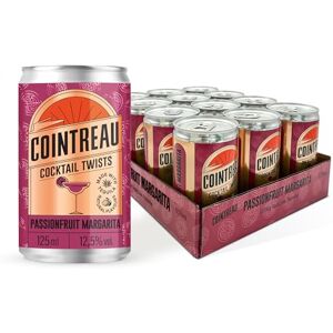 Cointreau Cocktail Twists, Passionfruit Margarita, 12.5% ABV, Case of 12 x 125ml Cans, Pre-Mixed and Ready to Drink with Tequila, Passion Fruit and Lime, Bar Strength and Premium Quality Cointreau Cocktail Twists, Passionfruit Margarita, 12.5% ABV, Case of 12 x 125ml Cans, Pre-Mixed and Ready to Drink with Tequila, Passion Fruit and Lime, Bar Strength and Premium Quality