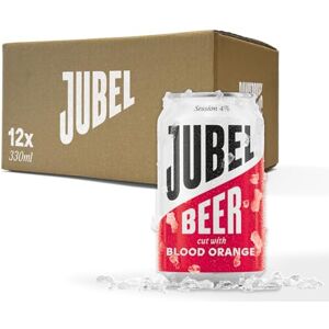 Jubel Blood Orange Beer (12x330ml) Award Winning Gluten Free Beer Vegan/Low Calorie/Low Sugar Dangerously Refreshing Fruit Lager Sociable 4% ABV Voted UK's Best Fruit Beer B Corp Certified Jubel Blood Orange Beer (12x330ml) Award Winning Gluten Free Beer Vegan/Low Calorie/Low Sugar Dangerously Refreshing Fruit Lager Sociable 4% ABV Voted UK's Best Fruit Beer B Corp Certified