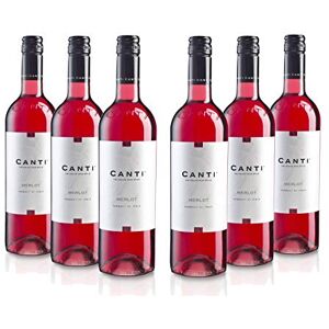 Canti Merlot Italian Rosè Dry Wine, Smooth Flavor with a Strong Fruity Taste, 6x750 ml Canti Merlot Italian Rosè Dry Wine, Smooth Flavor with a Strong Fruity Taste, 6x750 ml