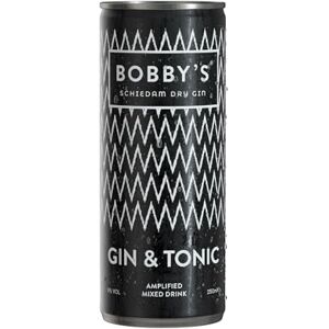 Bobby's Gin & Tonic Ready to Drink Cans 6 x 250ml Spice-Forward Dutch Gin with Indonesian Botanicals Premium Pre-Mixed G&T 9% ABV Bobby's Gin & Tonic Ready to Drink Cans 6 x 250ml Spice-Forward Dutch Gin with Indonesian Botanicals Premium Pre-Mixed G&T 9% ABV