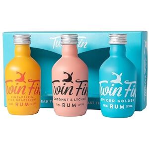 TWIN FIN Rum Mini Gift Set 3 x 5cl Spiced Golden Rum, Pink Grapefruit & Pineapple Rum, Coconut & Lychee Rum Born in the Caribbean Crafted in Cornwall TWIN FIN Rum Mini Gift Set 3 x 5cl Spiced Golden Rum, Pink Grapefruit & Pineapple Rum, Coconut & Lychee Rum Born in the Caribbean Crafted in Cornwall