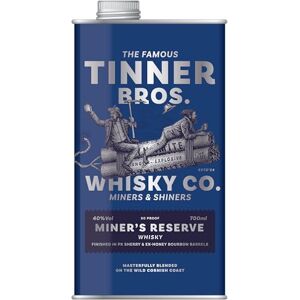TINNER BROS Miner's Reserve Whisky Gift Tin 70cl Aged in Bourbon Barrels Vanilla & Butterscotch Smooth Oak Finish Blended in Cornwall 40% ABV TINNER BROS Miner's Reserve Whisky Gift Tin 70cl Aged in Bourbon Barrels Vanilla & Butterscotch Smooth Oak Finish Blended in Cornwall 40% ABV