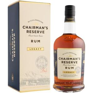 Chairman's Reserve Legacy: Fine Rum Molasse and sugar cane Rum distilled, blended and bottled in Saint-Lucia 40% Alcohol, 700ml Perfect for cocktails and sipping experiences. Chairman's Reserve Legacy: Fine Rum Molasse and sugar cane Rum distilled, blended and bottled in Saint-Lucia 40% Alcohol, 700ml Perfect for cocktails and sipping experiences.