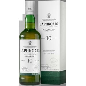 Laphroaig 10 Year Old Scotch Islay Single Malt Whisky Peated Smoky, Salty and Sweet Double Gold Medal SF World Spirits Competition 2022 40% ABV 70 cl Laphroaig 10 Year Old Scotch Islay Single Malt Whisky Peated Smoky, Salty and Sweet Double Gold Medal SF World Spirits Competition 2022 40% ABV 70 cl