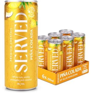 SERVED Piña Colada Cocktail, 8% ABV, Premium Bar Quality Cocktails, Pre-Mixed & Ready To Drink, 6 x 250ml Cans SERVED Piña Colada Cocktail, 8% ABV, Premium Bar Quality Cocktails, Pre-Mixed & Ready To Drink, 6 x 250ml Cans