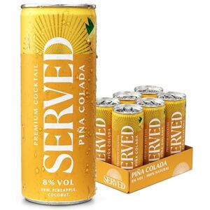 SERVED Piña Colada Cocktail, 8% ABV, Premium Bar Quality Cocktails, Pre-Mixed & Ready To Drink, 6 x 250ml Cans SERVED Piña Colada Cocktail, 8% ABV, Premium Bar Quality Cocktails, Pre-Mixed & Ready To Drink, 6 x 250ml Cans