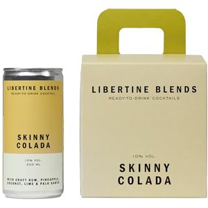Libertine Blends Skinny Colada Ready-to-Drink Cocktail, Plantation Rum with Pineapple, Coconut and Palo Santo, 4 x 200ml Cans Libertine Blends Skinny Colada Ready-to-Drink Cocktail, Plantation Rum with Pineapple, Coconut and Palo Santo, 4 x 200ml Cans